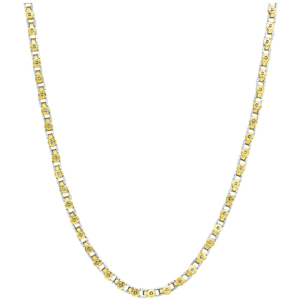 Collier Homme Adhès Doré & Argenté