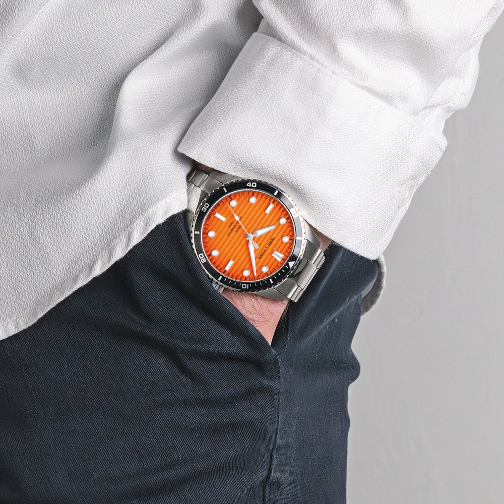 Montre Homme Inti Argenté Orange - 244H151