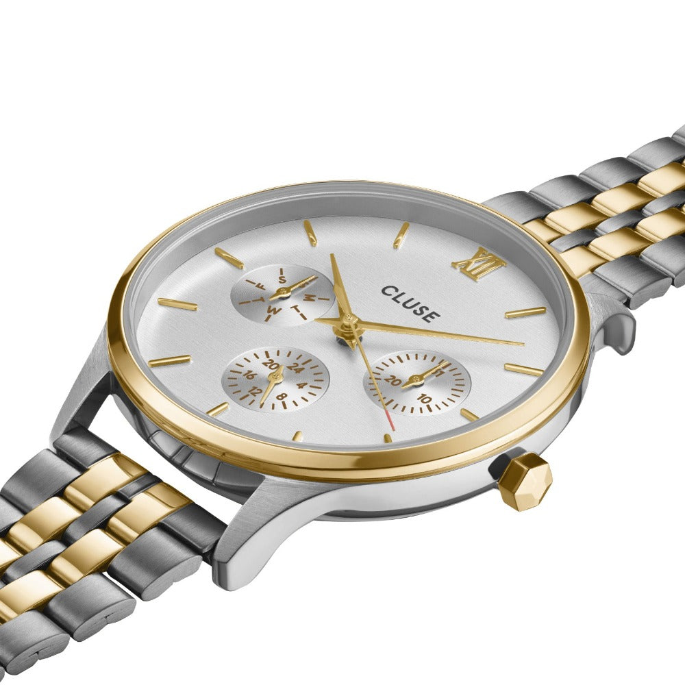 Montre Femme Minuit Multifonction Blanc Latéral