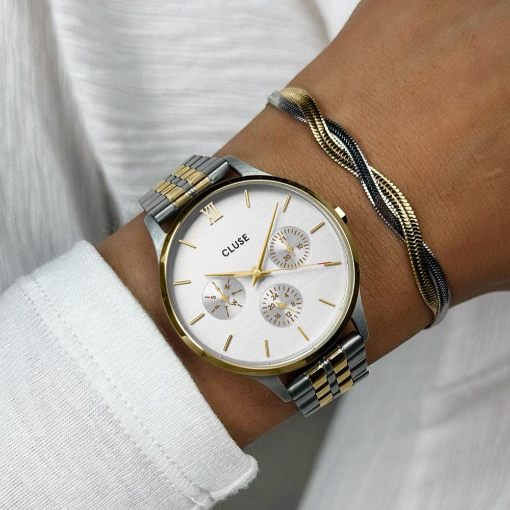Montre Femme Minuit Multifonction Blanc Porter