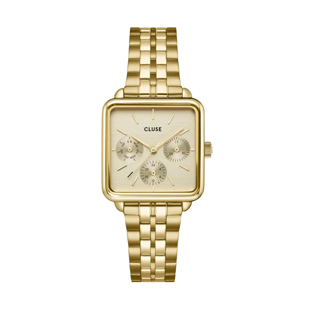 Montre Femme Tétragone Multifonction Doré