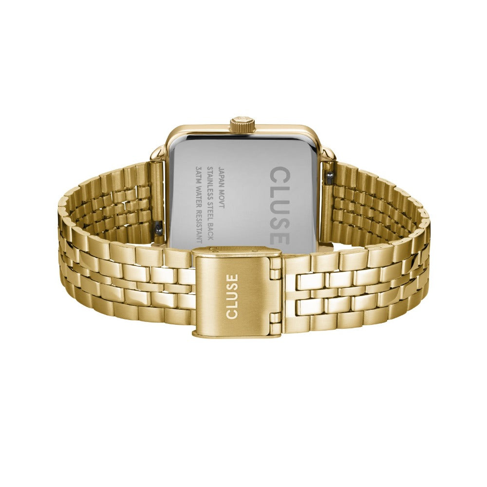 Montre Femme Tétragone Multifonction Doré Arrière