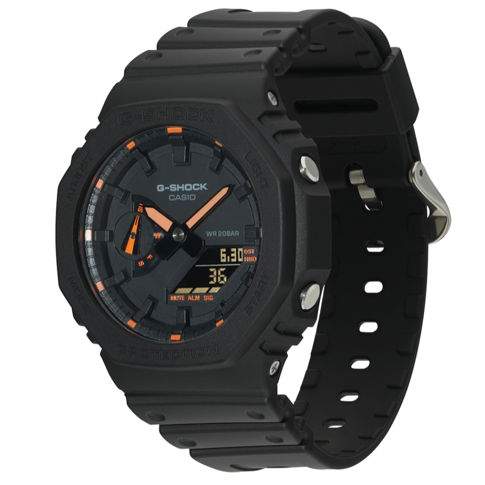 Montre Homme G-Shock Classic Noir & Orange Profil