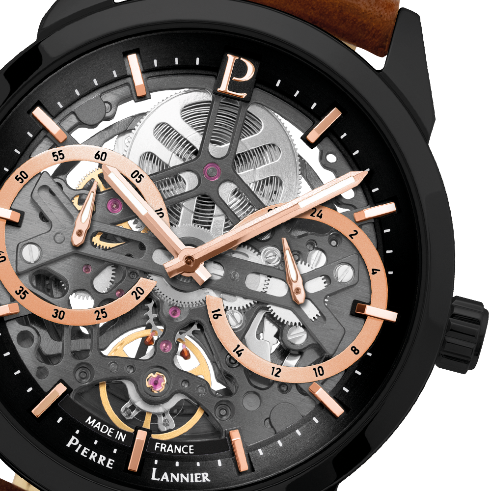 MONTREMONARCKAUTOMATIQUENOIRCUIRBRUN347A434MECANISME