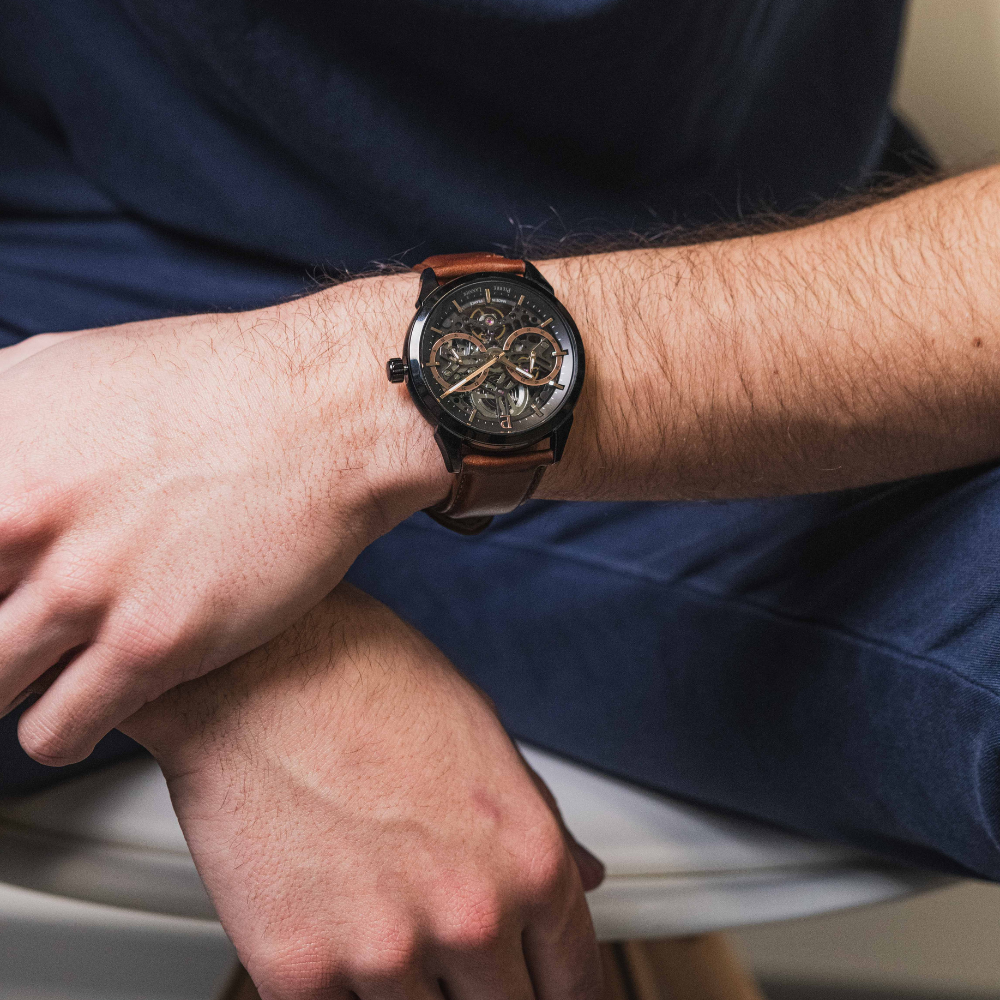 MONTREMONARCKAUTOMATIQUENOIRCUIRBRUN347A434PORTEE