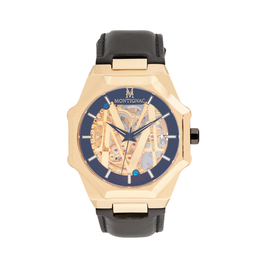 MONTRESENTINELNOIRDOREAUTOMATIQUEMOW301FACE