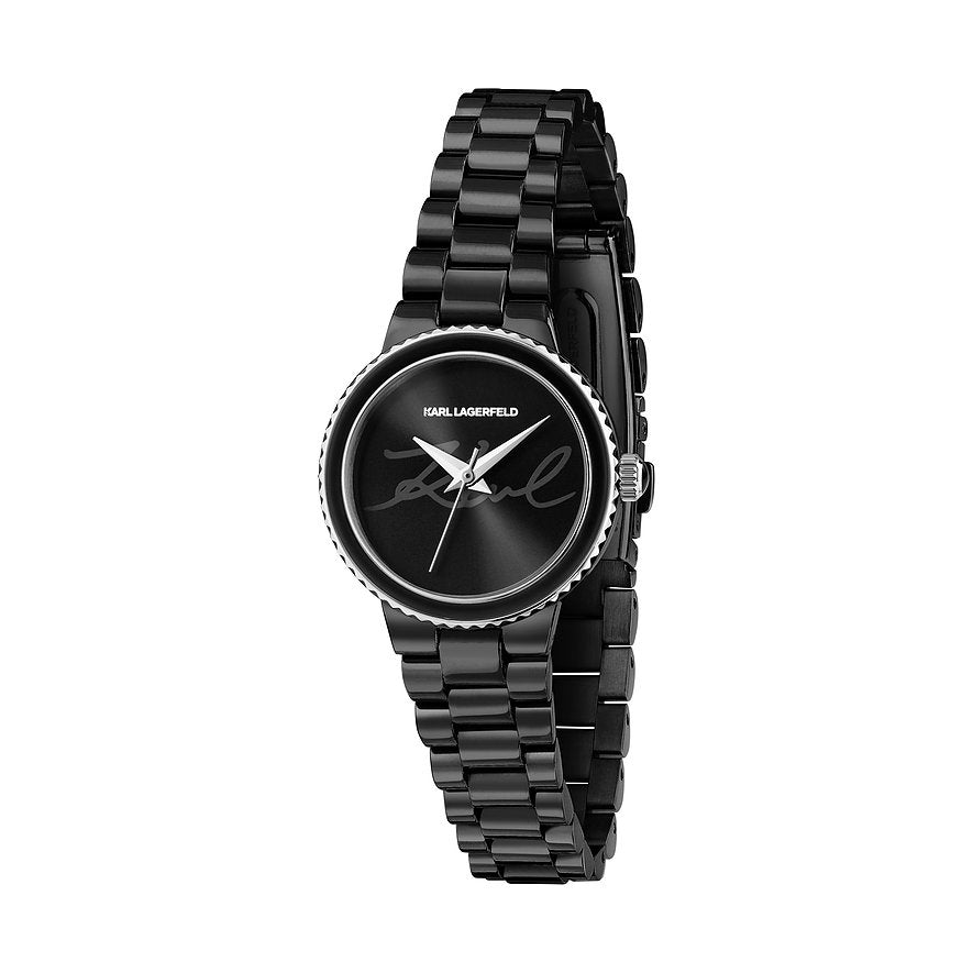 MONTRE KAISER NOIR FEMME FACE KARL LAGERFELD R0553104506 