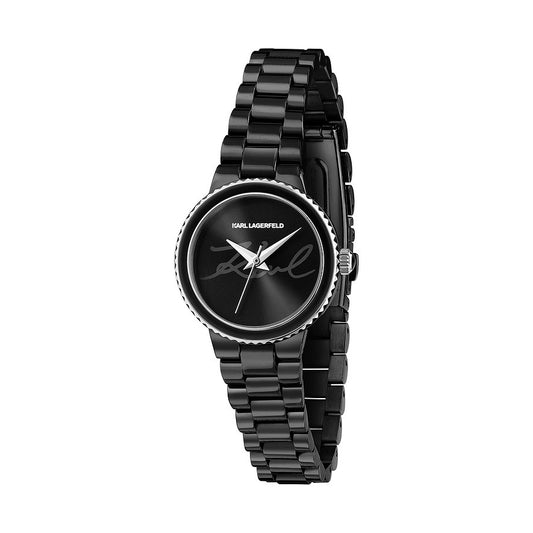 MONTRE KAISER NOIR FEMME FACE KARL LAGERFELD R0553104506 