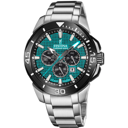 Montre Homme Chrono Bike Bleu & Argent