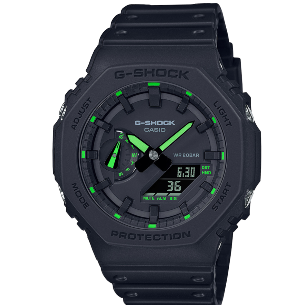 Montre Homme G-Shock Classic Noir & Vert Face