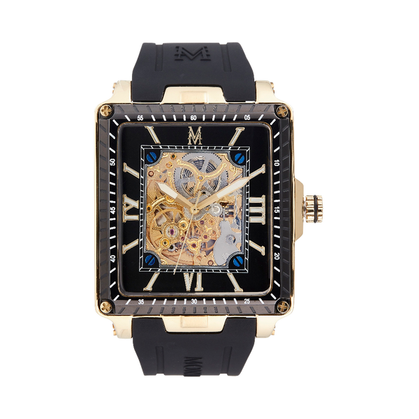 Montre Homme MOGADOR Vintage Française - Quartz, Dateur, Boîtier Acier 32mm, Bracelet Cuir Rouge