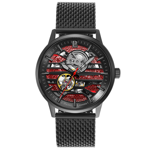 MontreImpactNoirRougeMilanaise332C439Face