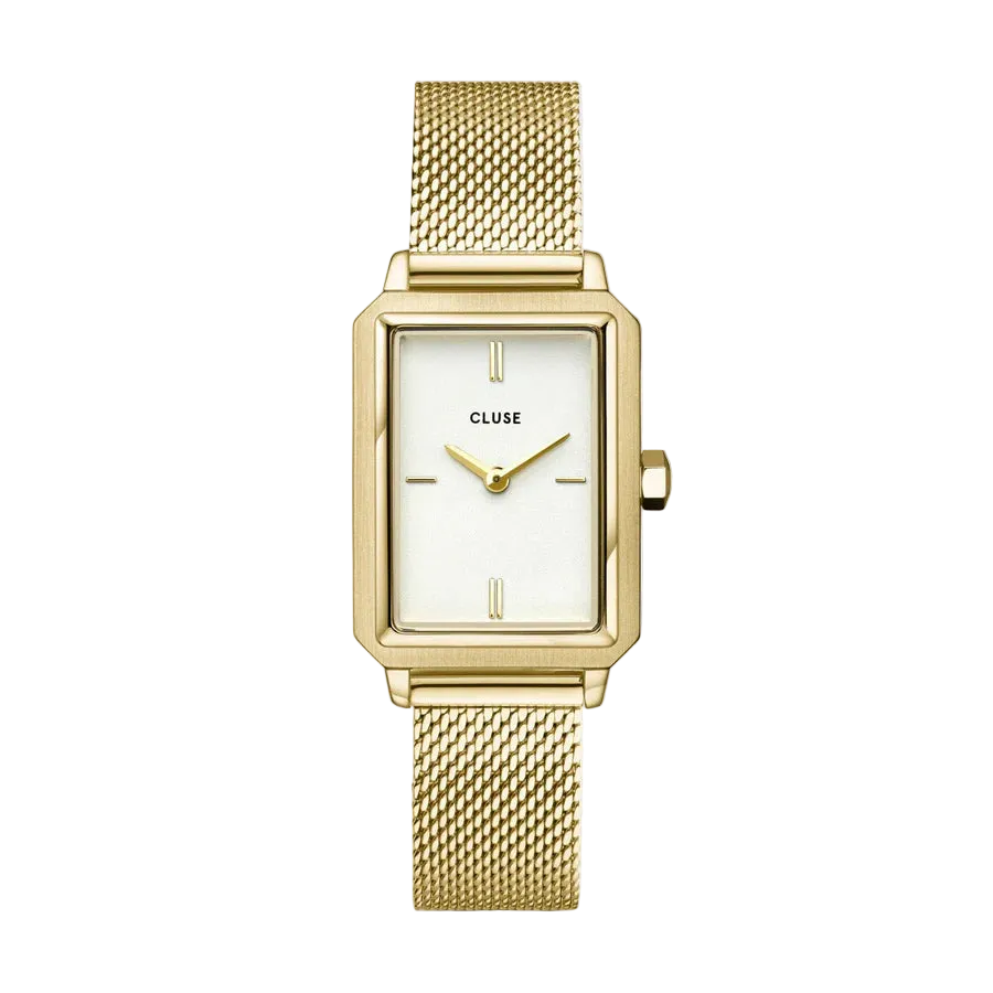 Montre Femme Fluette Watch Mesh White Doré visuel
