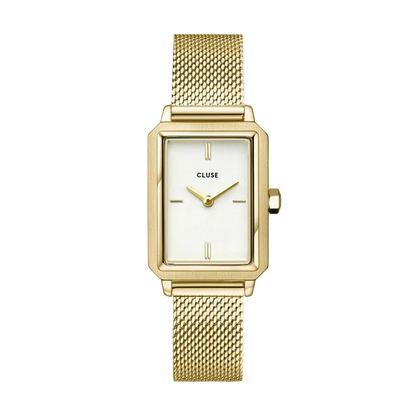 Montre Femme Fluette Watch Mesh White Doré visuel
